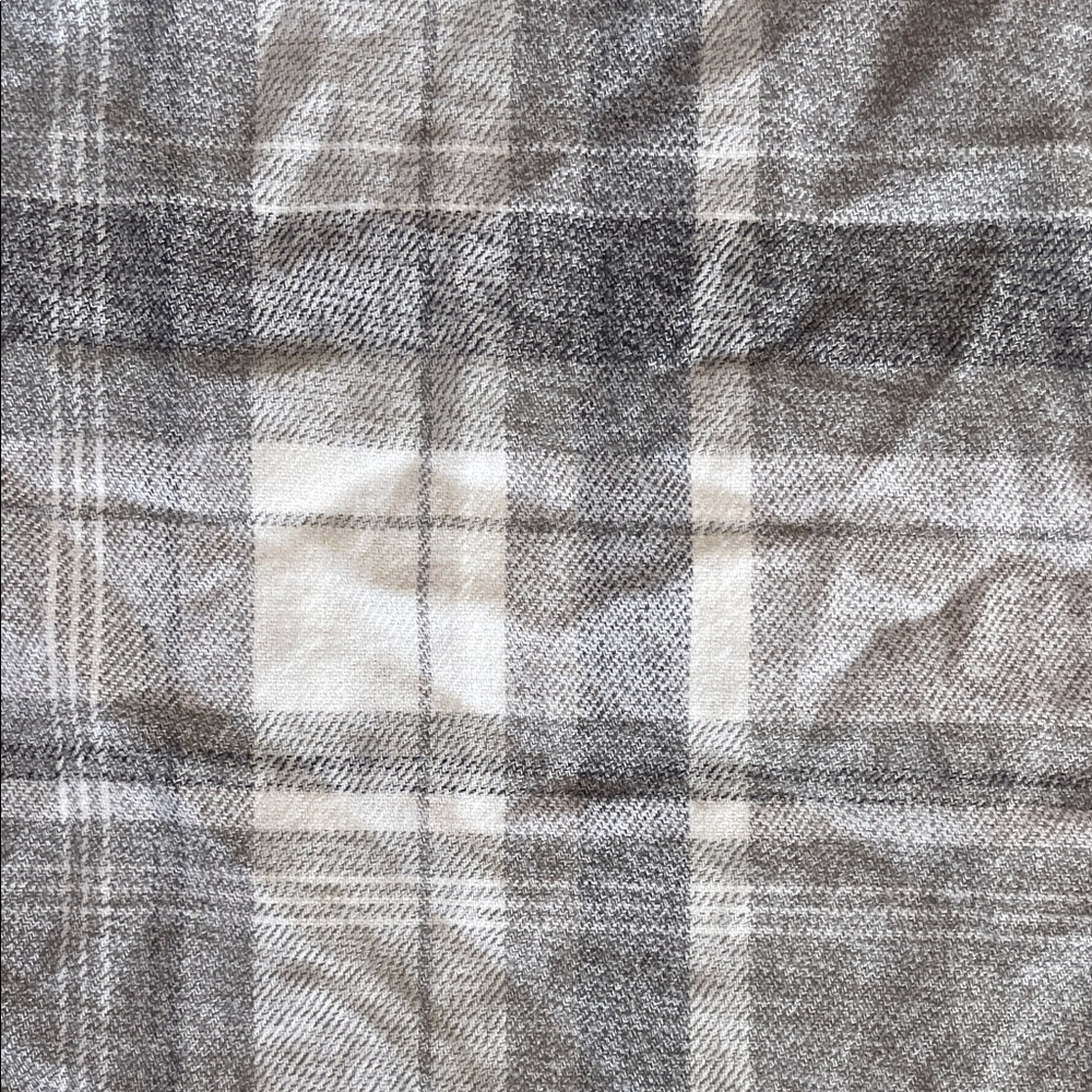 Classic Gray Plaid Button-Down Shirt - image 6